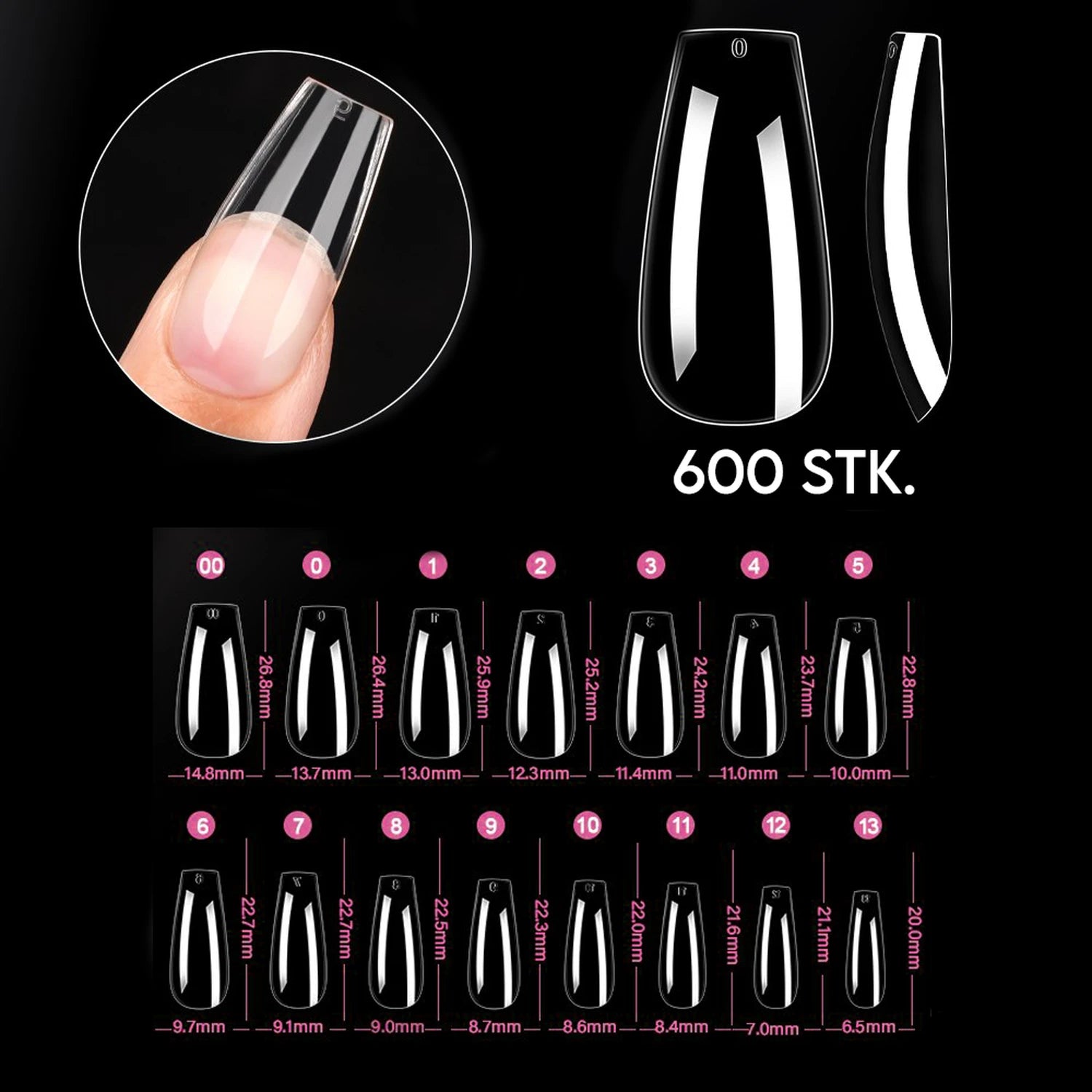 Ballerina M · Sculpted Pressonnails · Soft Gel Tips,  für Nägel im Nageldesign & Nagelstudios