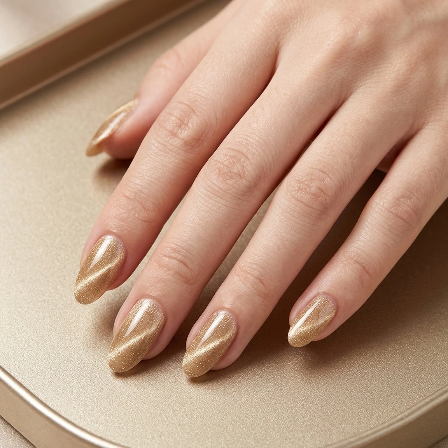 Shellac · Cat Eye Champagne 05 10ml, Effekt Lack, gel polish, Gellack, hidden, Magnet Lack, nail polish, uv lack für Nägel im Nageldesign & Nagelstudios