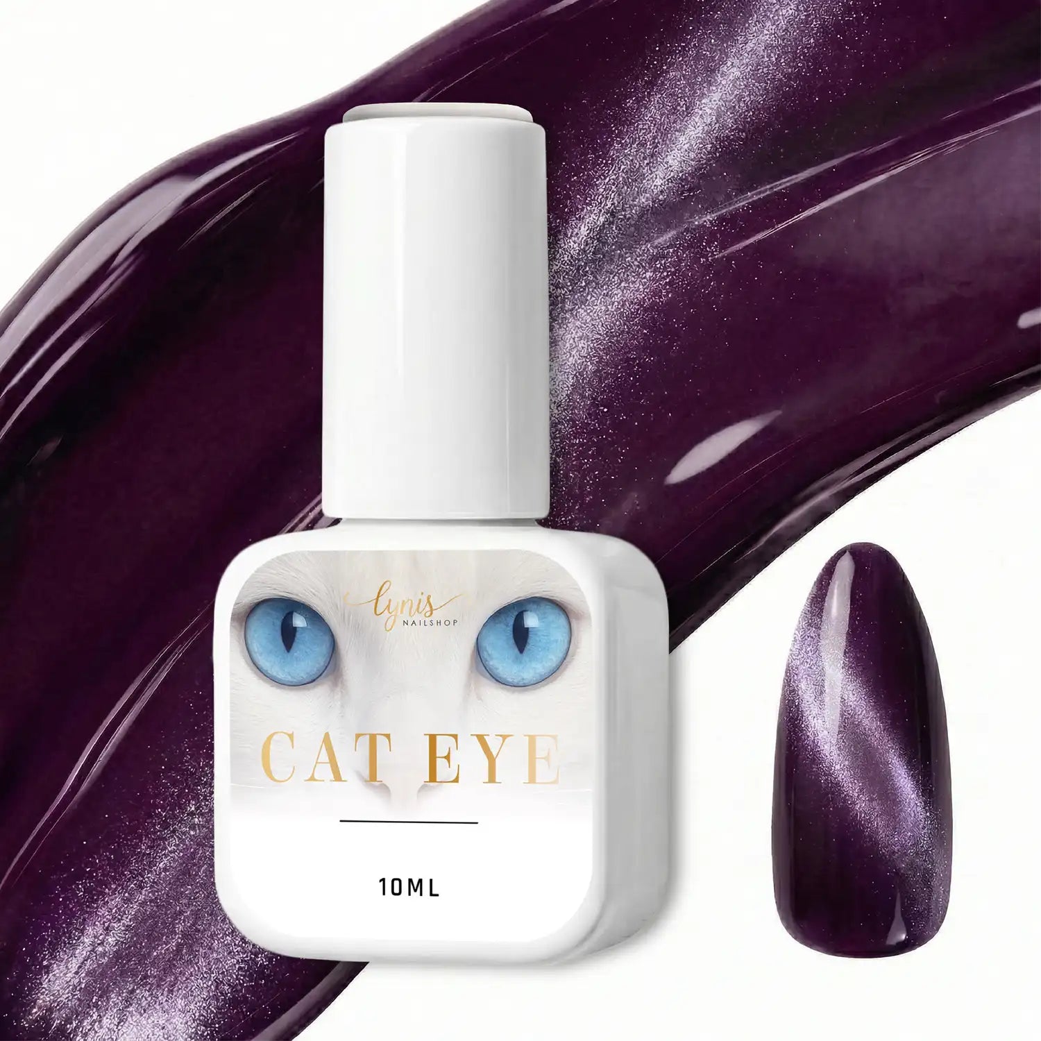 Shellac · Crystal Cat Eye 13 10ml, Effekt Lack, gel polish, Gellack, Magnet Lack, nail polish, uv lack für Nägel im Nageldesign & Nagelstudios