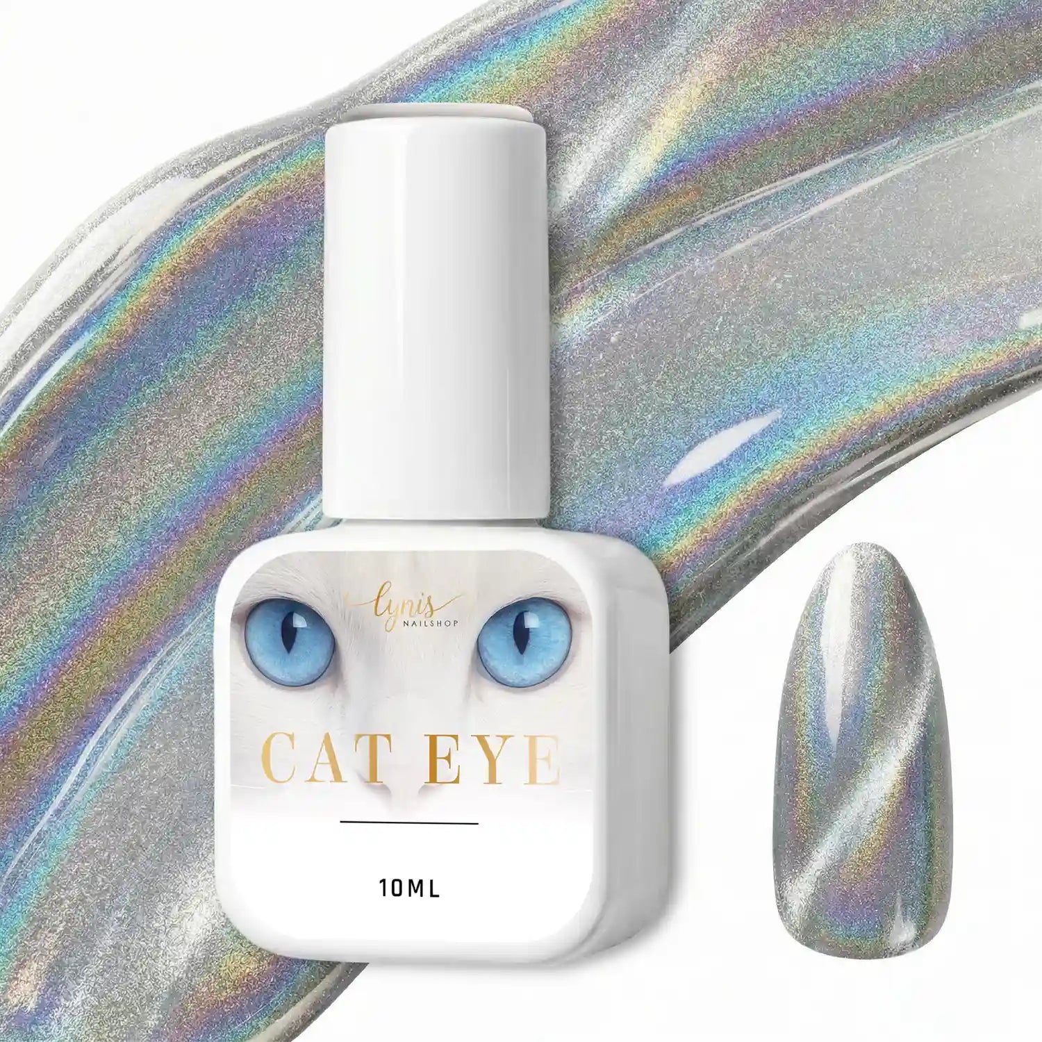 Holographic Cats Eye 7,3 ml*, Cat Eye, Disco, Gellack, Gelpolish, Glimmer, Glitzer, Glitzerlack, Holo Effekt, Holografisch, Katzenaugen für Nägel im Nageldesign & Nagelstudios