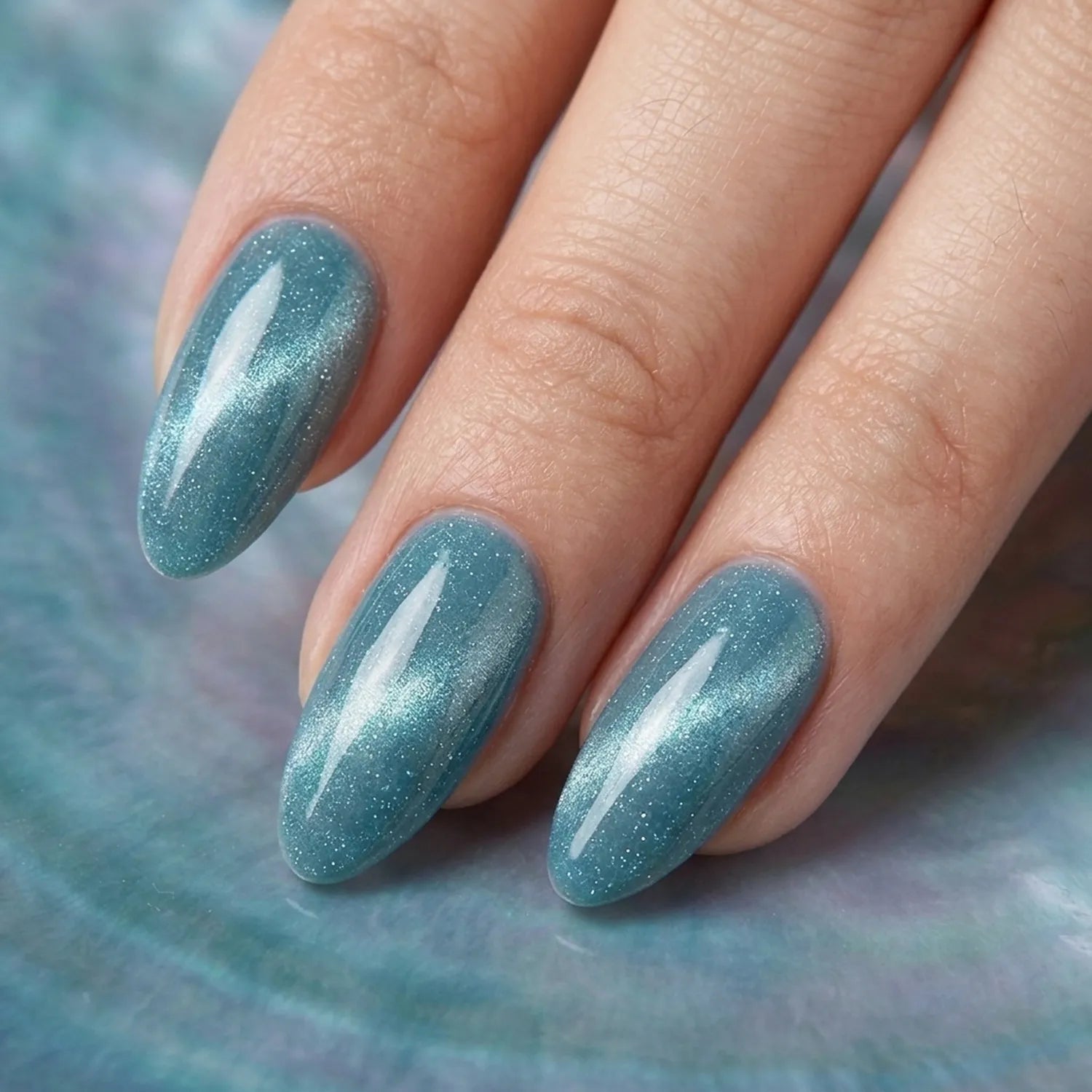 Shellac · Pearl Blue · Cat Eye 10ml, Effekt Lack, gel polish, Gellack, Magnet Lack, nail polish, uv lack für Nägel im Nageldesign & Nagelstudios