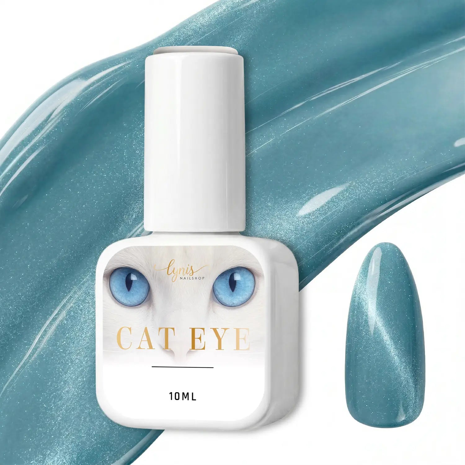 Shellac · Pearl Blue · Cat Eye 10ml, Effekt Lack, gel polish, Gellack, Magnet Lack, nail polish, uv lack für Nägel im Nageldesign & Nagelstudios
