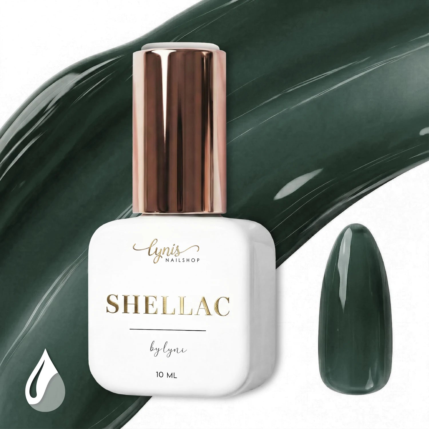 Shellac · Clear Emerald 10ml, gel polish, gellack, nail polish, schwarz, uv lack für Nägel im Nageldesign & Nagelstudios