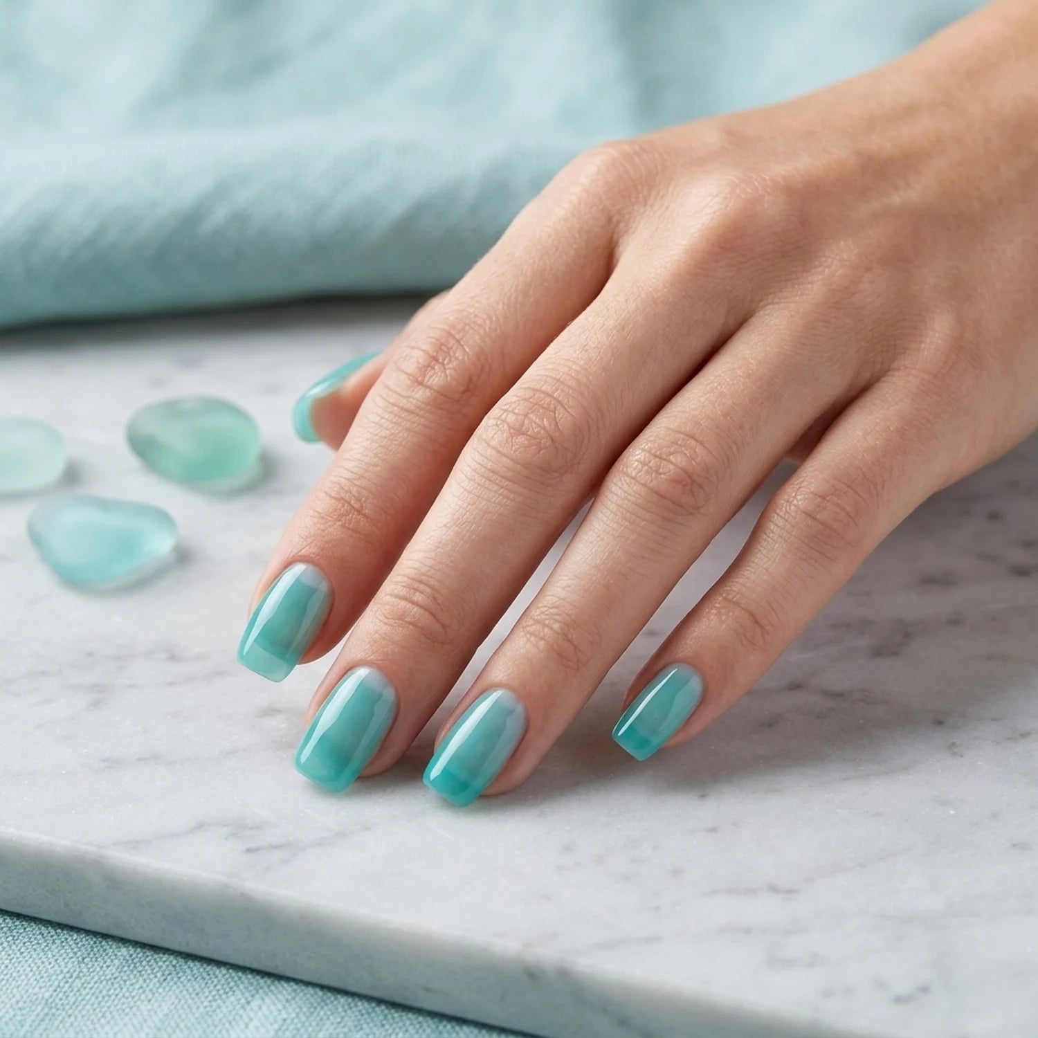 Shellac · Clear Turquoise 10ml, blau, gel polish, gellack, grün, nail polish, türkis, uv lack für Nägel im Nageldesign & Nagelstudios