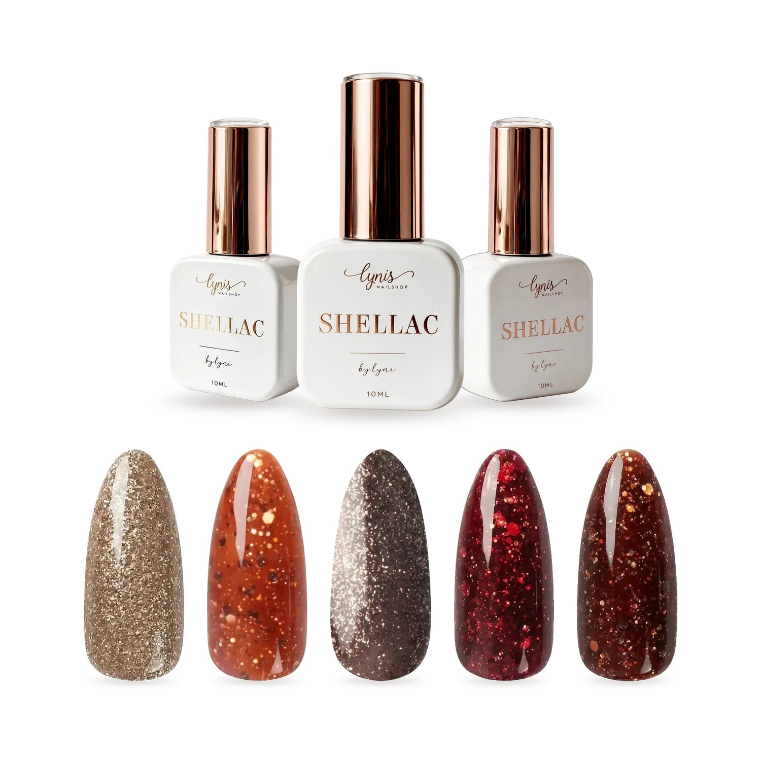 Sparkle Autumn Shellac Set, effekt Shellac, funkeln, gellack, gelpolish, glitter, glitzer, glitzer lacke für Nägel im Nageldesign & Nagelstudios