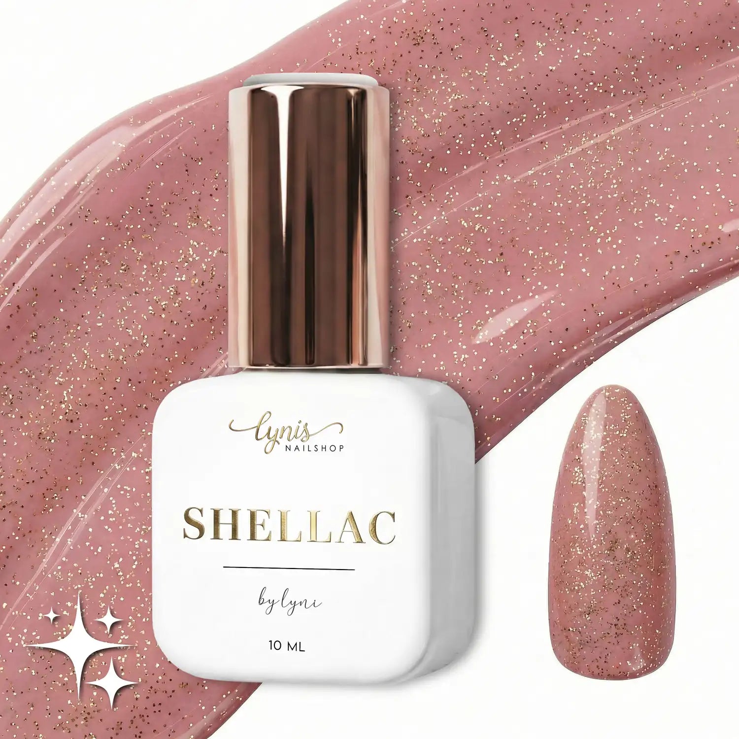 Shellac · Glam Nude 10ml, gel polish, gellack, glimmer, glitter, glitzer, nail polish, nude braun, rot, uv lack für Nägel im Nageldesign & Nagelstudios