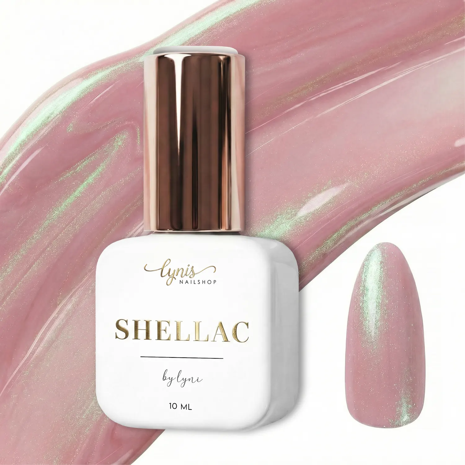Shellac · Seashell Shiny Rose 10ml, Effekt Lack, gel polish, Gellack, Magnet Lack, nail polish, uv lack für Nägel im Nageldesign & Nagelstudios