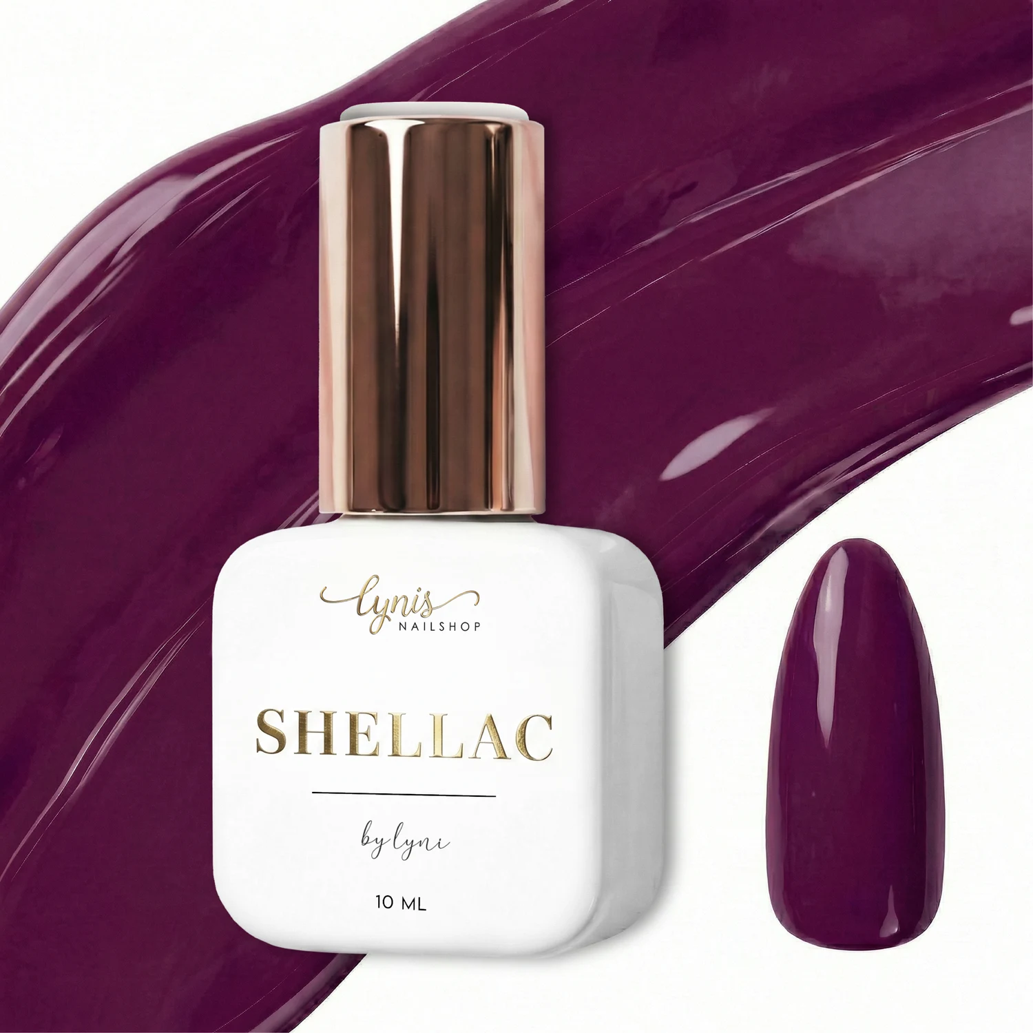 Shellac · Aubergine 10ml, fuchsia, gel polish, gellack, nail polish, pink, uv lack für Nägel im Nageldesign & Nagelstudios