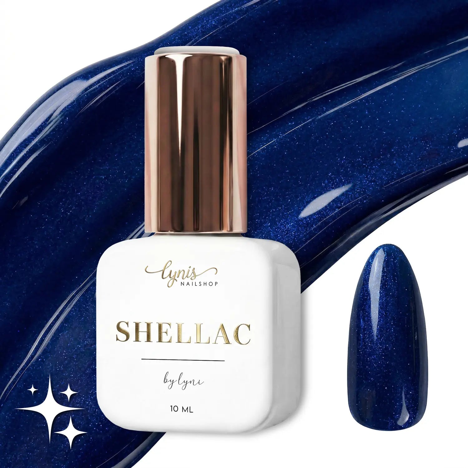 Shellac · Dark Night 10ml, blau, gel polish, gellack, nail polish, schimmer, uv lack für Nägel im Nageldesign & Nagelstudios