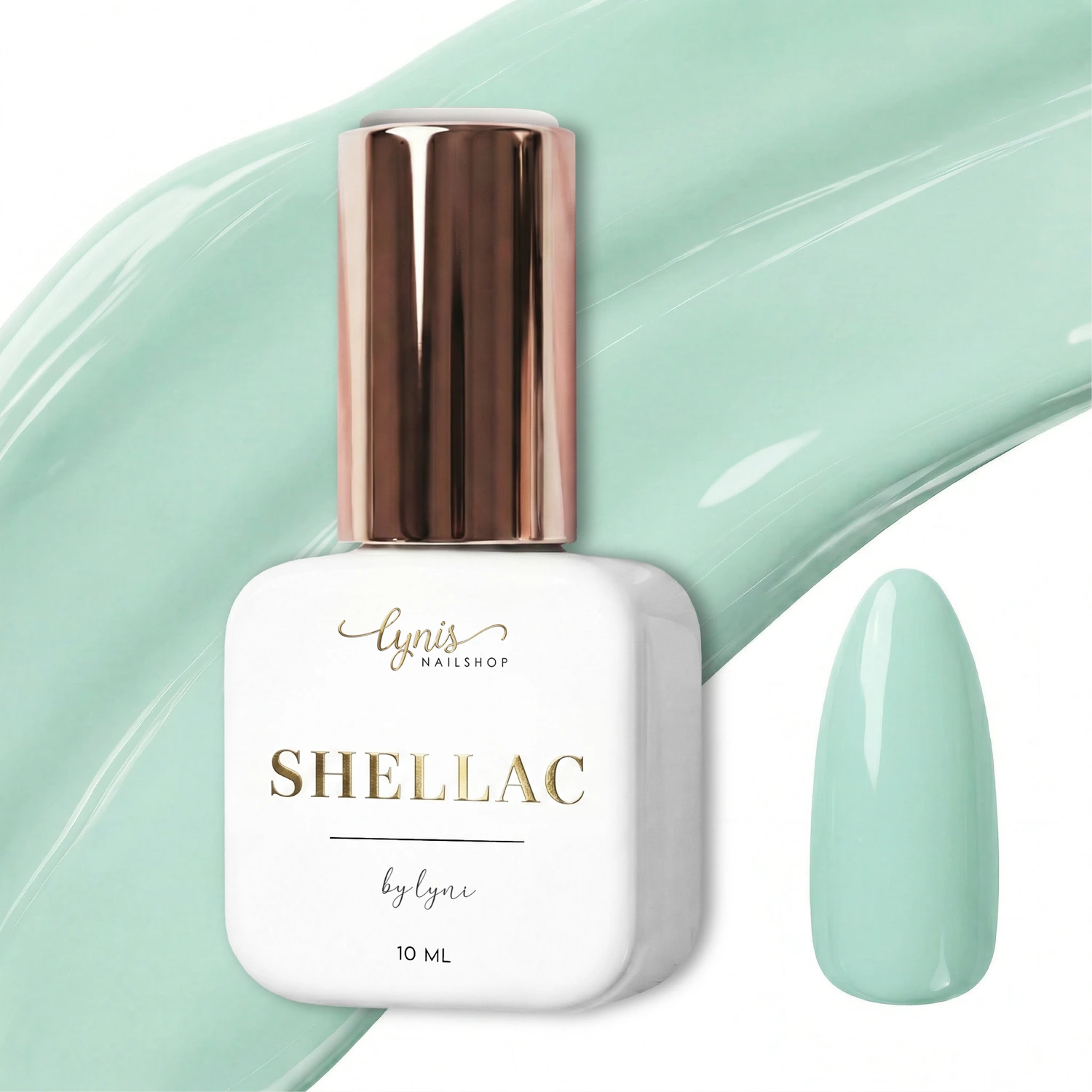 Shellac · Pastell Mint 10ml, gel polish, gellack, mint, nail polish, uv lack für Nägel im Nageldesign & Nagelstudios