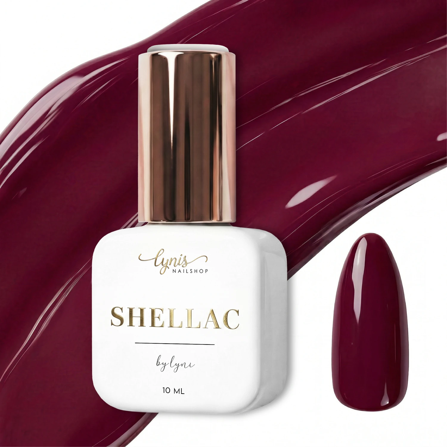 Shellac · Senorita 10ml, dunkel rot, gel polish, gellack, nail polish, rot, uv lack für Nägel im Nageldesign & Nagelstudios