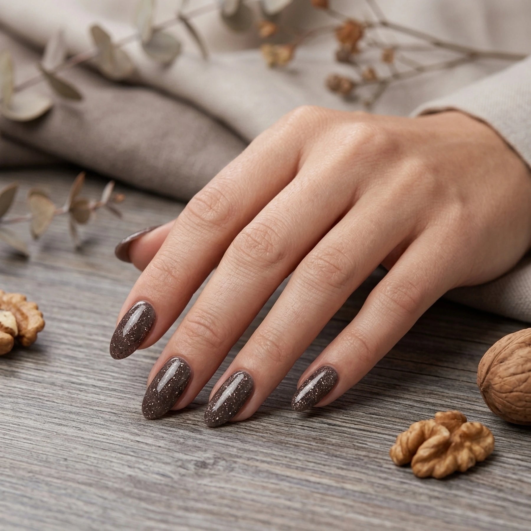 Shellac · Sparkle Autumn Walnut 10ml, effekt Shellac, funkeln, gellack, gelpolish, glitter, glitzer, glitzer lacke für Nägel im Nageldesign & Nagelstudios