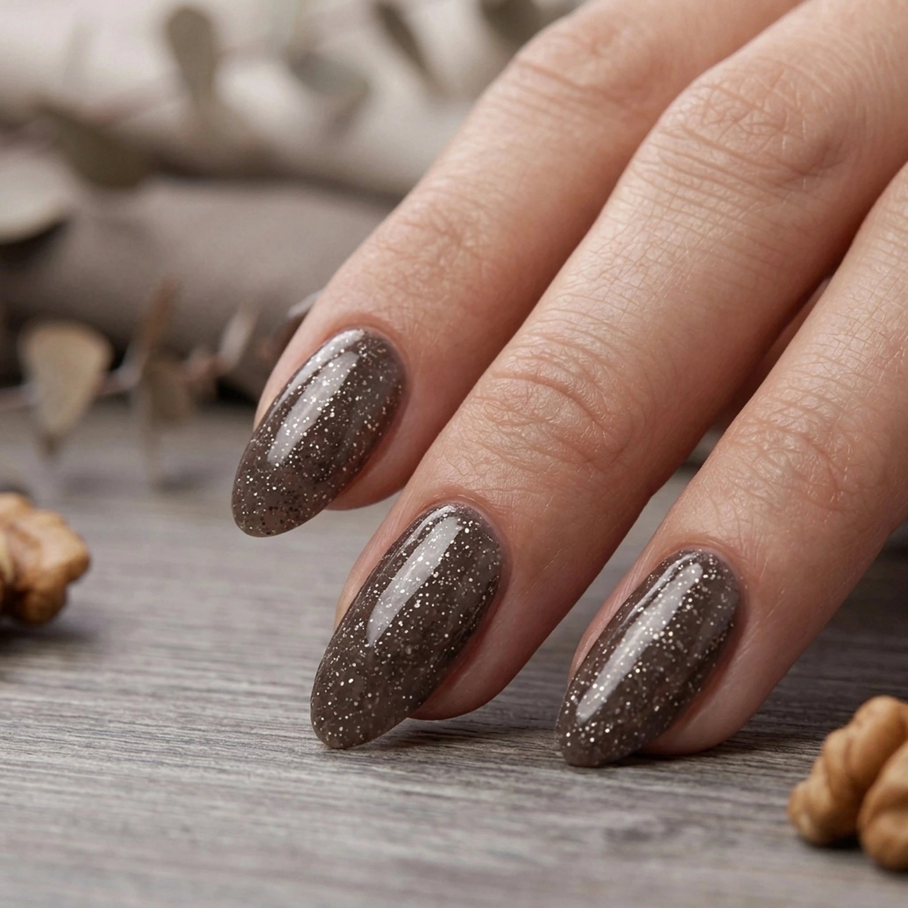 Shellac · Sparkle Autumn Walnut 10ml, effekt Shellac, funkeln, gellack, gelpolish, glitter, glitzer, glitzer lacke für Nägel im Nageldesign & Nagelstudios
