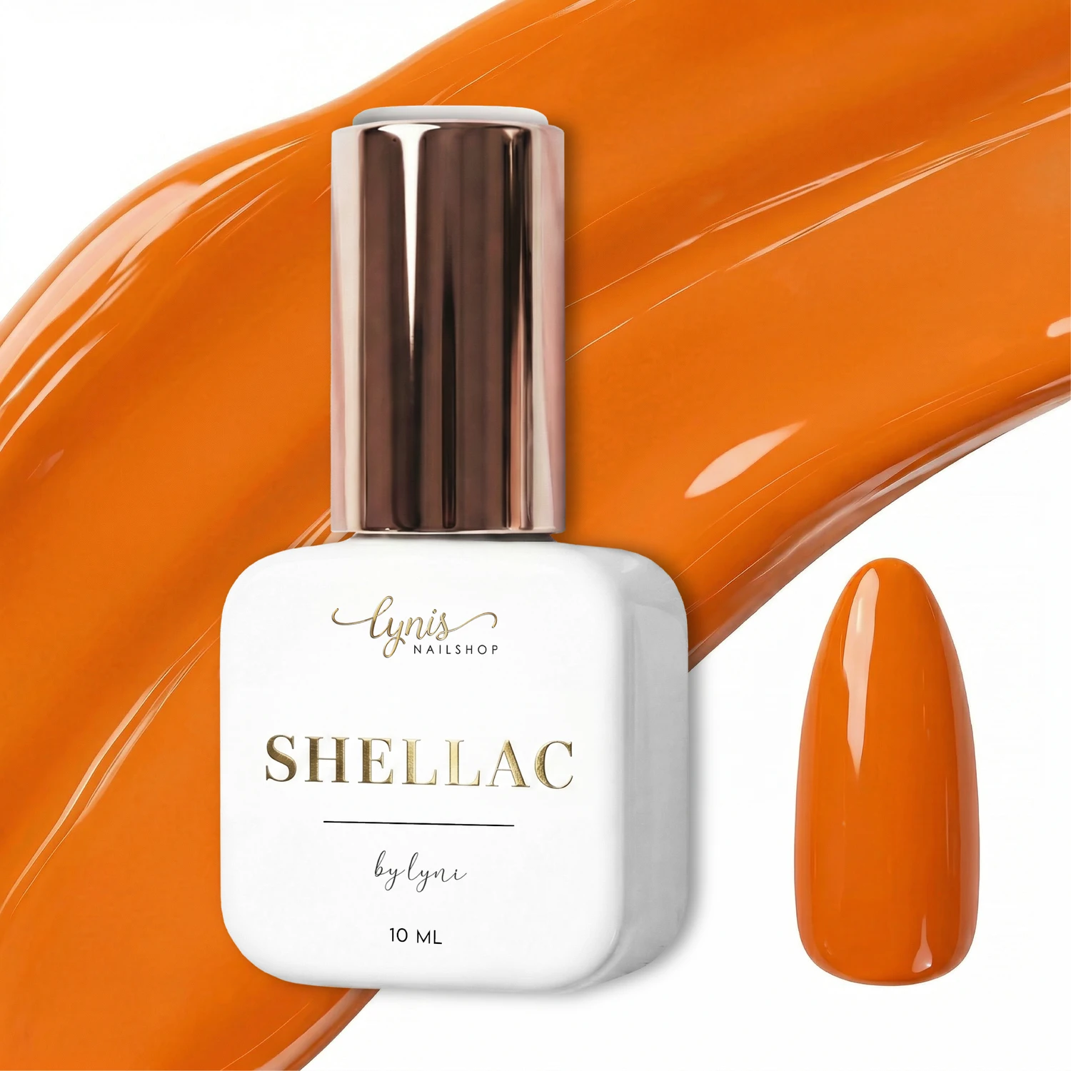 Shellac · Warm Orange 10ml, gel polish, gellack, nail polish, orange, uv lack für Nägel im Nageldesign & Nagelstudios