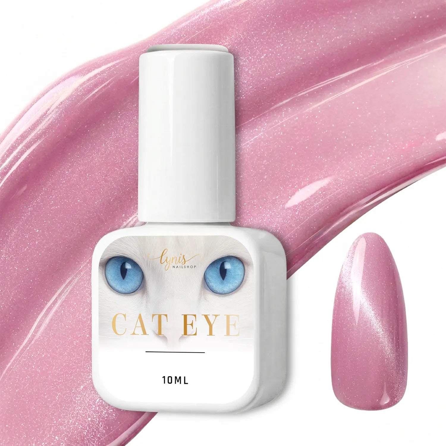 Shellac · Cat Eye Pastell Rose 10ml, Effekt Lack, gel polish, Gellack, Magnet Lack, nail polish, uv lack für Nägel im Nageldesign & Nagelstudios