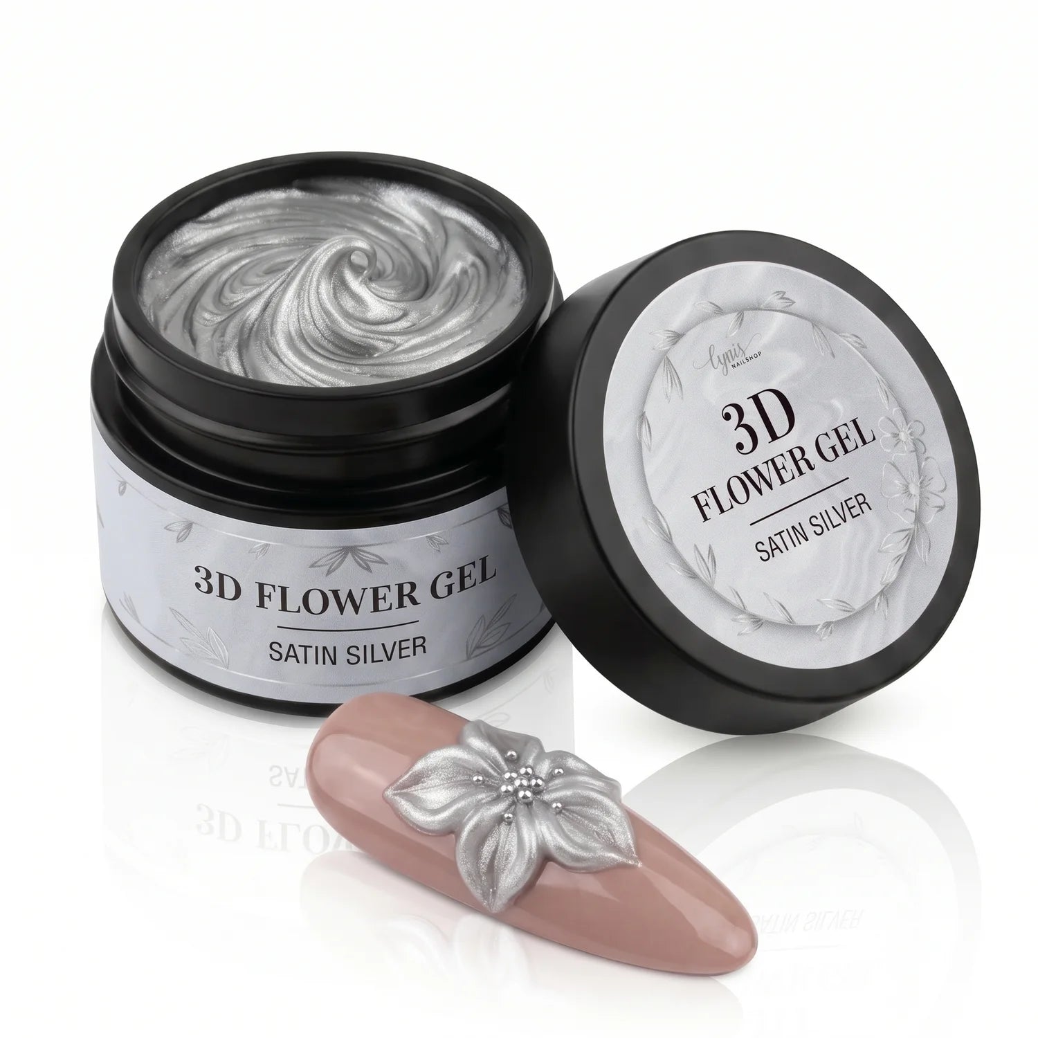3D Flower Gel · Silver 15ml, 3D Blumen, Blumengel, hidden für Nägel im Nageldesign & Nagelstudios