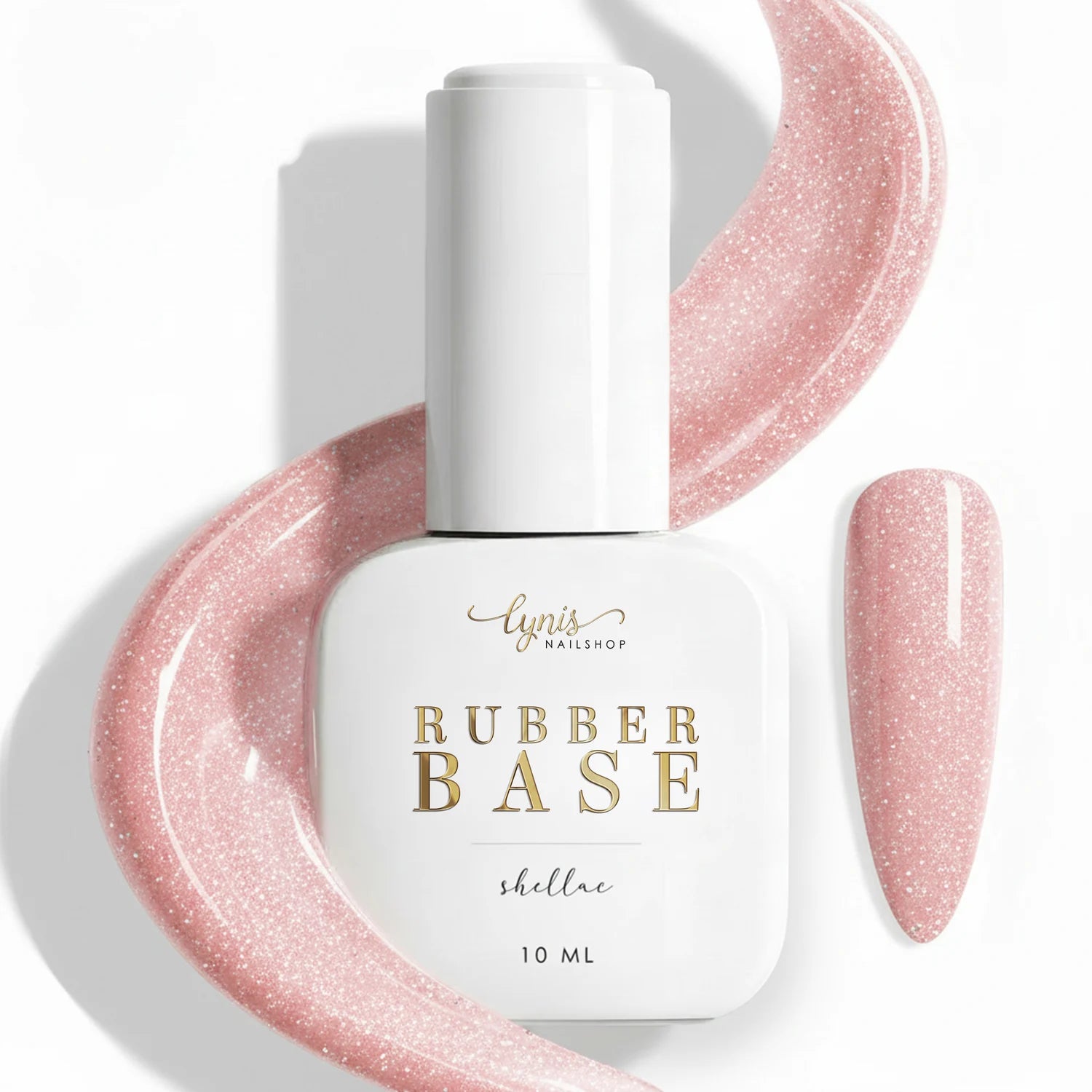 Shellac · Rubber Base · Sparkle Rose 7,3ml*, Aufbaugel in der Flasche, Aufbaugel Naturnagel, Base Gel, Effekt, flexibles Aufbaugel, flexibles Gel, gel polish, gellack, Glitzer, Grundiergel, Haftgel, nail polish, Pastell, Rosa, Rose, Shellac, uv lack für Nägel im Nageldesign & Nagelstudios