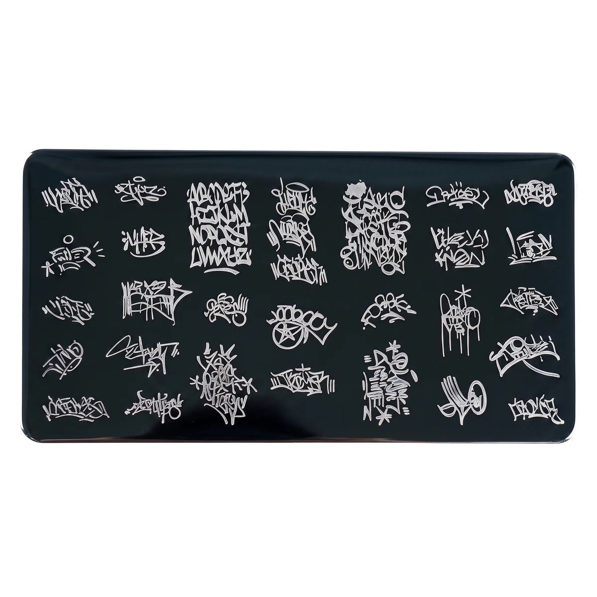 Stampingschablone · Graffiti, hidden, platten, Schablone, stampen, stempeln für Nägel im Nageldesign & Nagelstudios