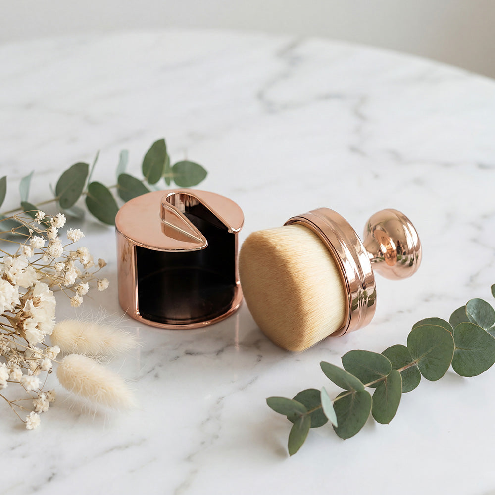 Staubpinsel Rosegold mit Halter