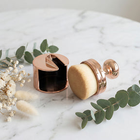 Staubpinsel Rosegold mit Halter