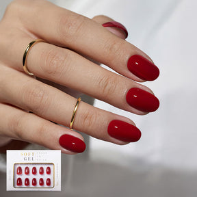 Rot Rund · Soft Gel · Press on Nails