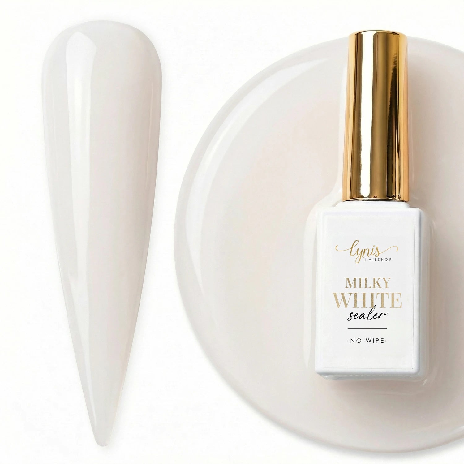 Milky White Sealer · No Wipe · 10ml*, glanz Versiegler, milchiger versiegler, Top Coat, Versiegelungsgel, Versiegler, versiegler für Babyboomer, weiß für Nägel im Nageldesign & Nagelstudios