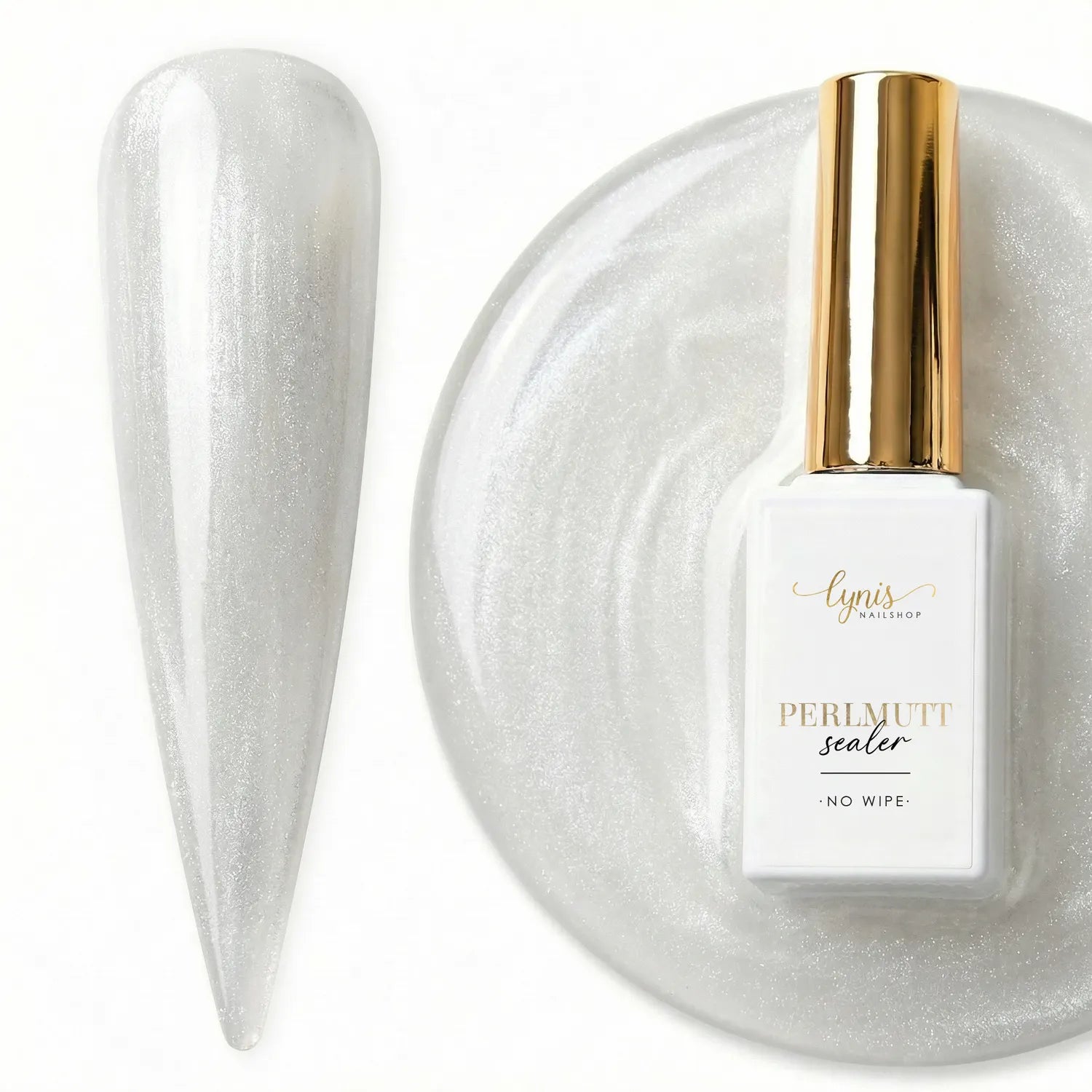 Perlmutt Sealer · No Wipe · 10ml*, glanz Versiegler, glimmer, glitter, glitzer, perlmutt versiegler, schimmer, Top Coat, Versiegelungsgel, Versiegler für Nägel im Nageldesign & Nagelstudios