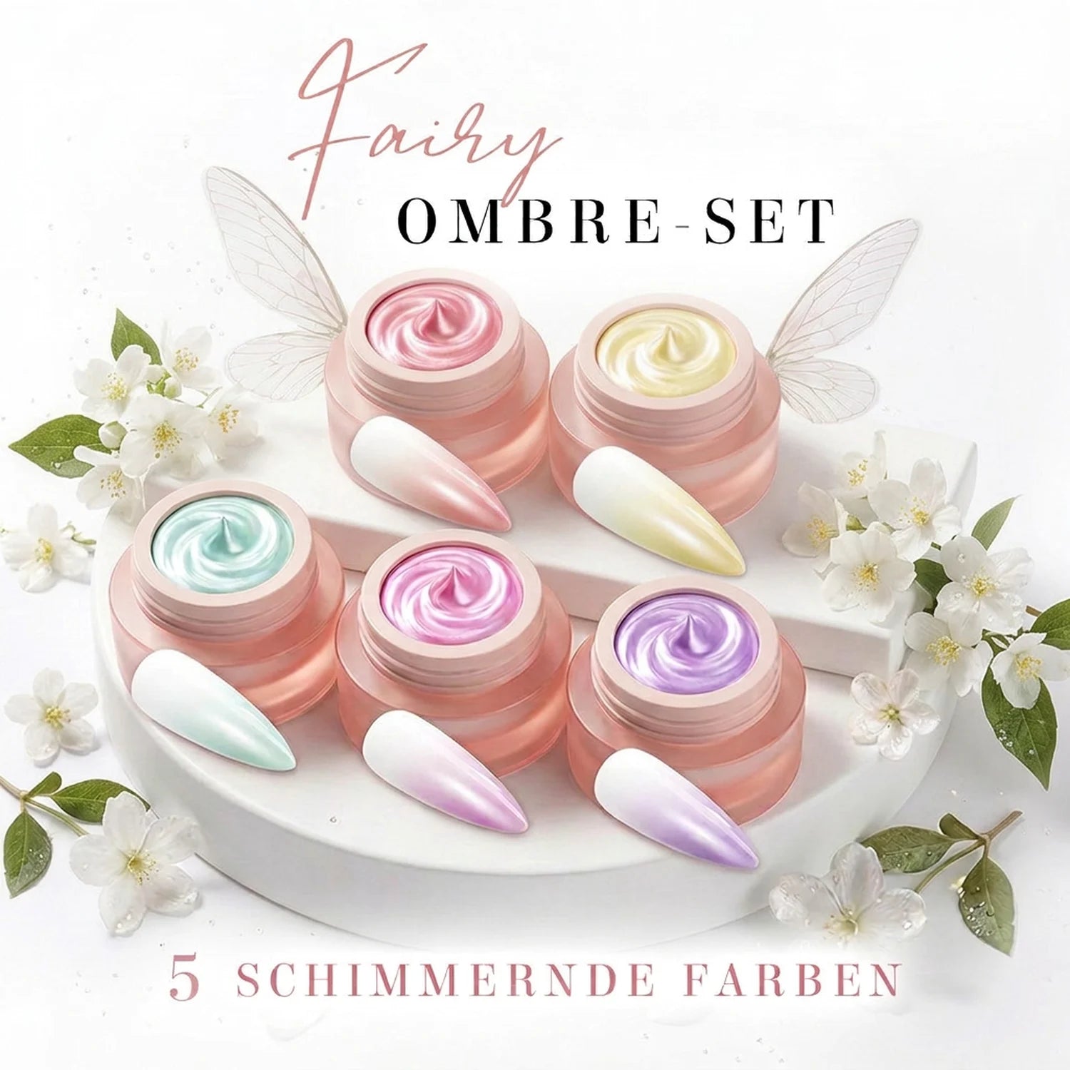 Ombre Babyboomer Gel · Fairy Set 2g, Aura-Effekt, Babyboomer Gel, Farbverlauf, Ombre Gel, Ombre Verlauf, Verlauf für Nägel im Nageldesign & Nagelstudios