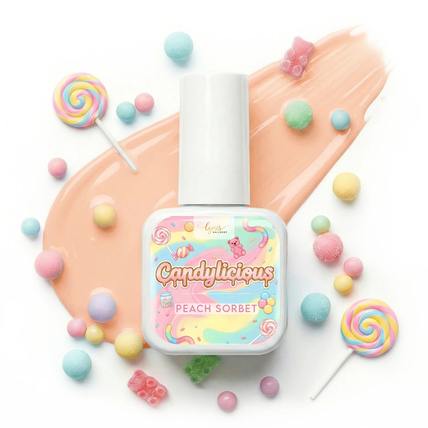 Shellac · Candylicious Peach Sorbet 10ml, gel polish, nail polish, uv lack für Nägel im Nageldesign & Nagelstudios
