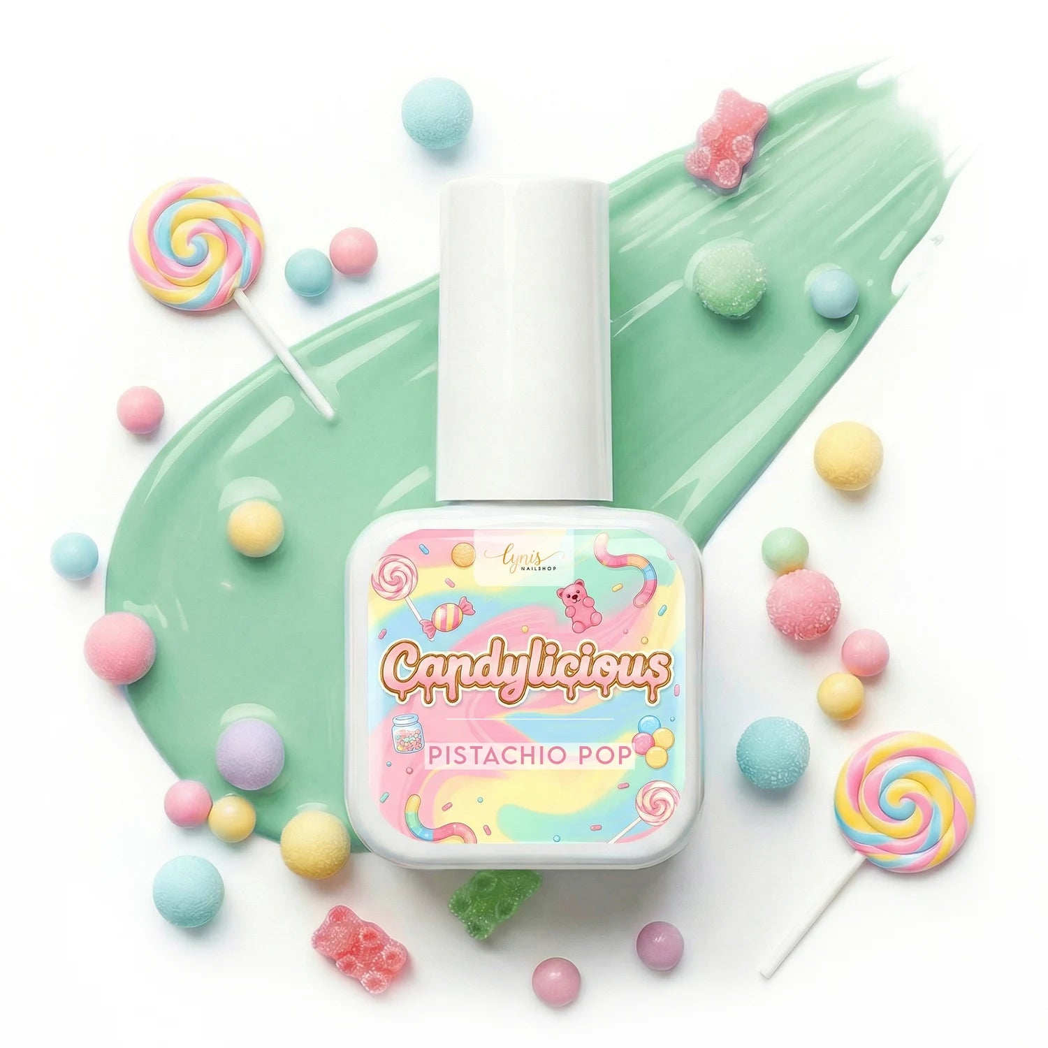 Shellac · Candylicious Pistachio Pop 10ml, gel polish, nail polish, uv lack für Nägel im Nageldesign & Nagelstudios