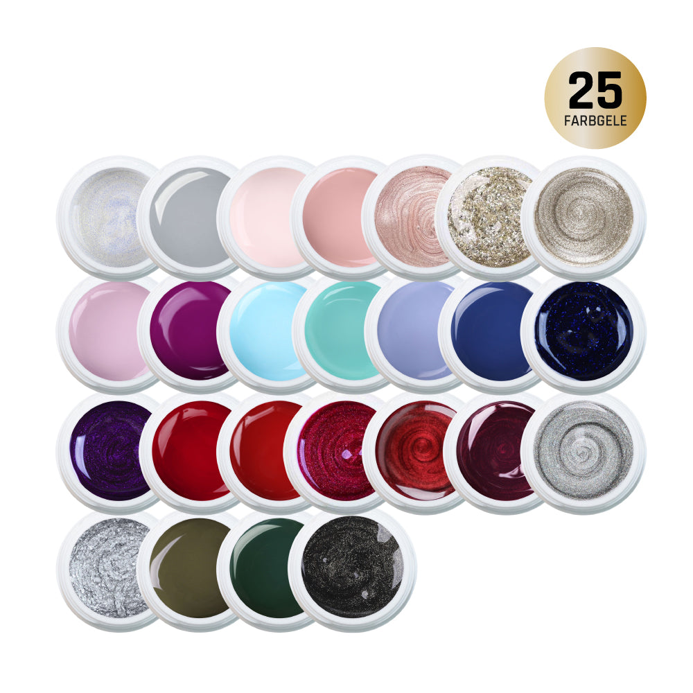 Winter Farbgel Set 25 Stück*, color gel, Farbe für Nägel, Gel Farben, Gelnägel Farbe, kit für Nägel im Nageldesign & Nagelstudios