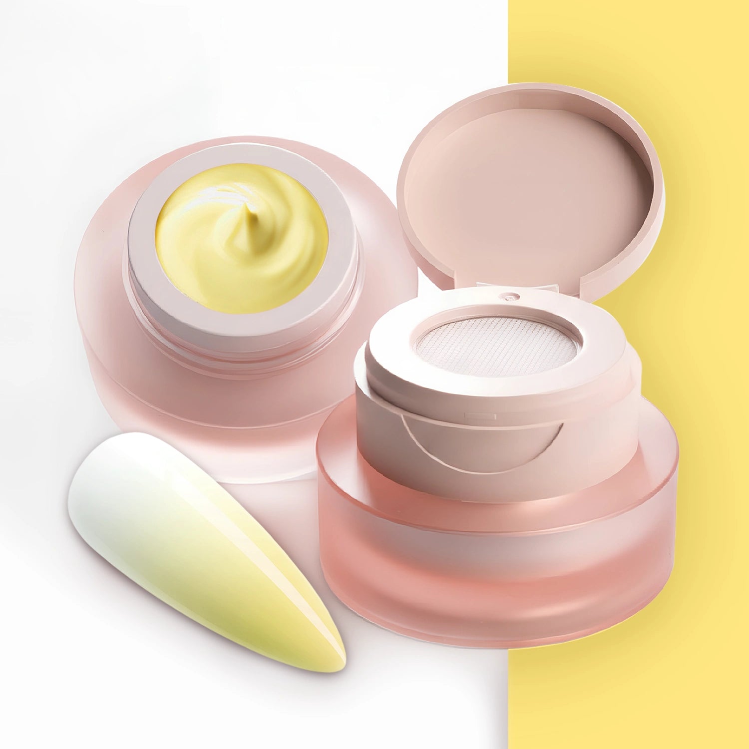 Ombre Babyboomer Gel · Pastell Yellow 2g, Aura-Effekt, Babyboomer Gel, Farbverlauf, Ombre Gel, Ombre Verlauf, Verlauf für Nägel im Nageldesign & Nagelstudios