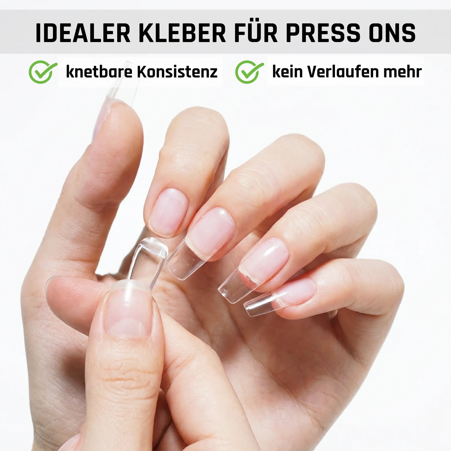Glue Gel · für Press On Tips 20 ml, aufdrück Nägel, Click it Tips, coffin, durchsichtig, Glue Gel, gluegel, gluegelset, Gum Gel, klar, klebegel, knete, knetgel, Popel Gel, popelgel, press on gel, press on nails, press on nägel für Nägel im Nageldesign & Nagelstudios